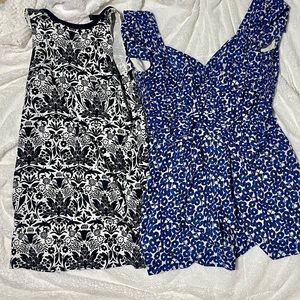 Blue Printed Dress and Romper BUNDLE